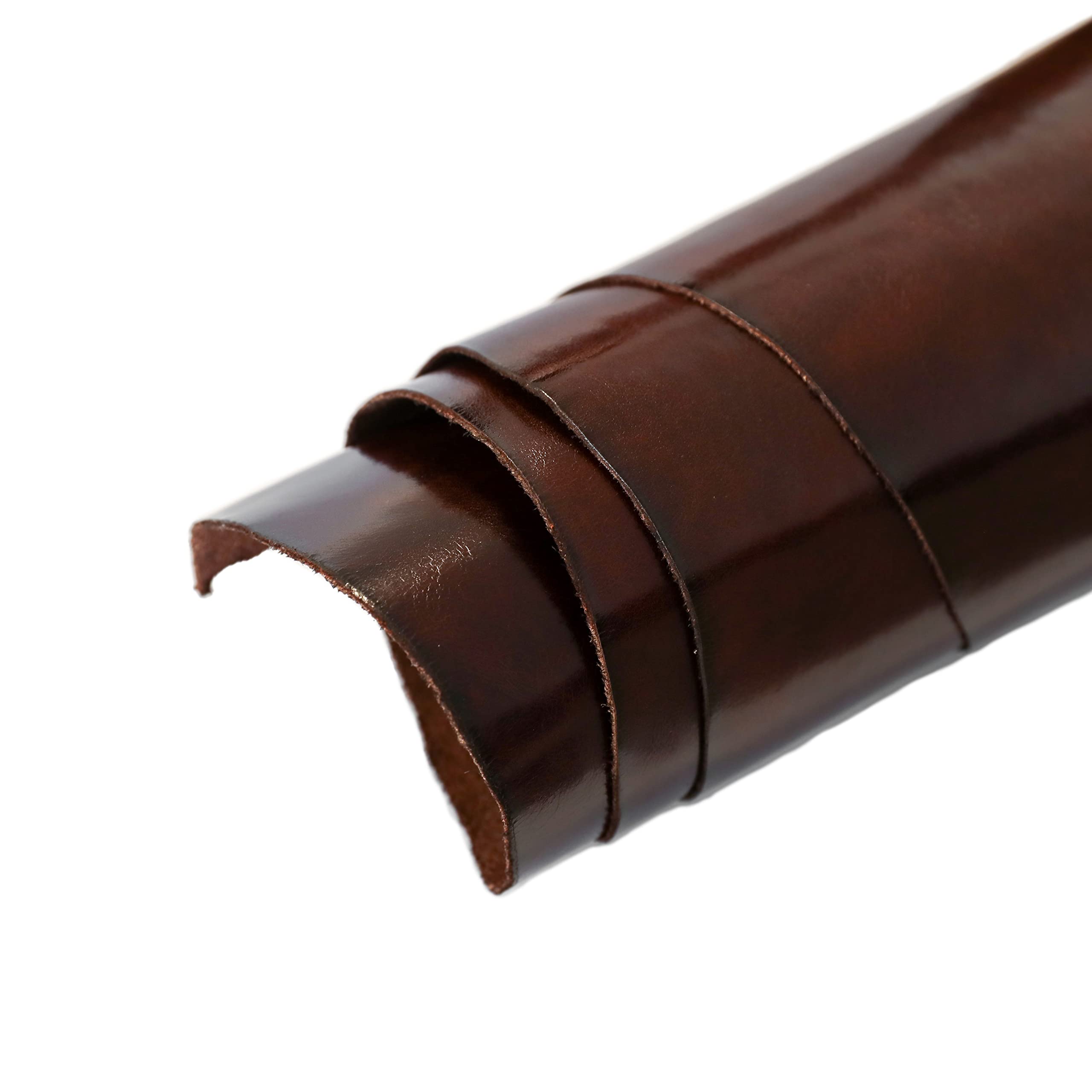 Full Grain Vegetable Tanned Tooling Leather Square 1.2-1.6mm (3-4oz) Thick Pre-Cut Cowhide Leather Sheet for Leather Crafting (6 x 12 in, Brown)