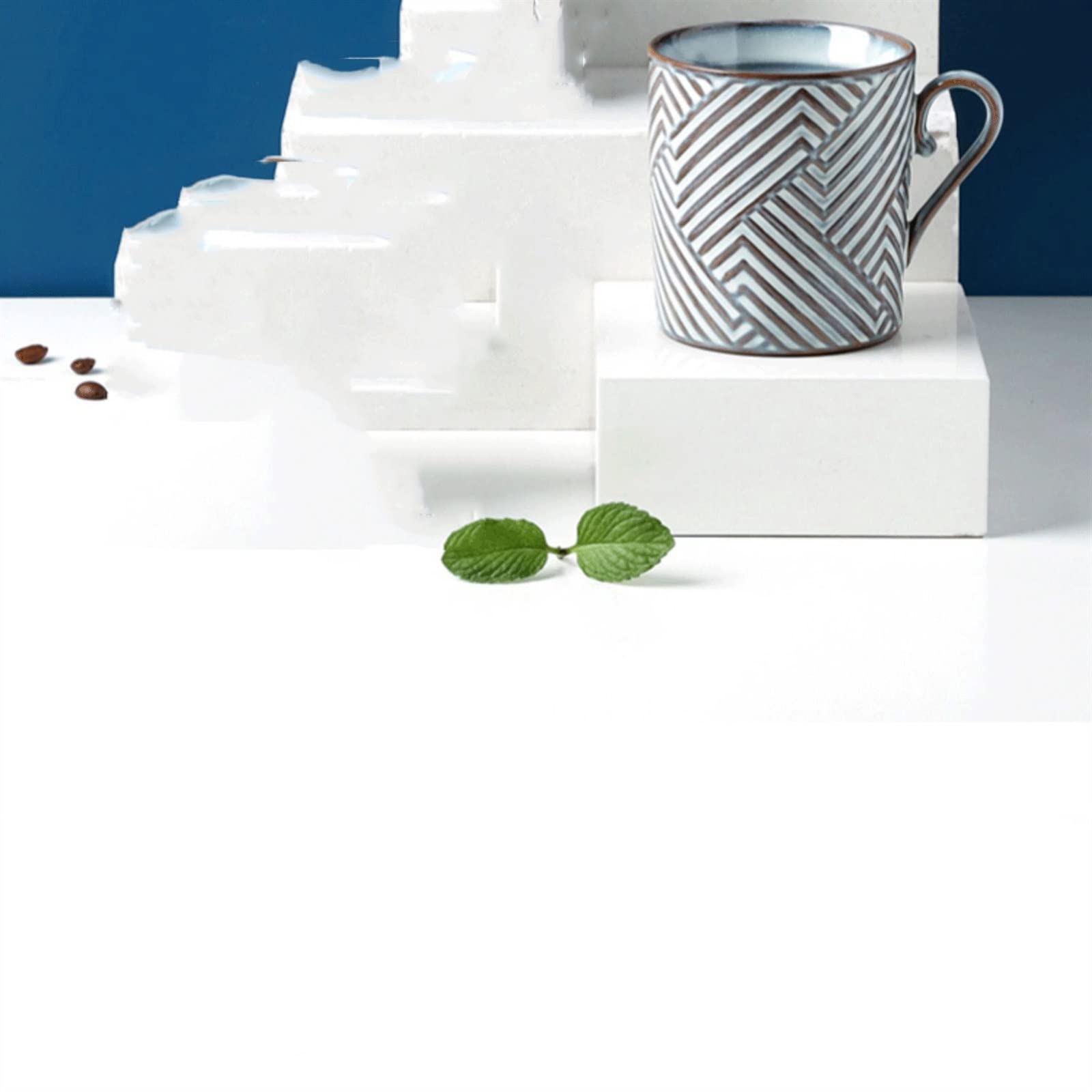 Exquisito Taza de café Vintage 300ML, taza té cerámica for el hogar alta belleza, agua exquisita Oficina en casa