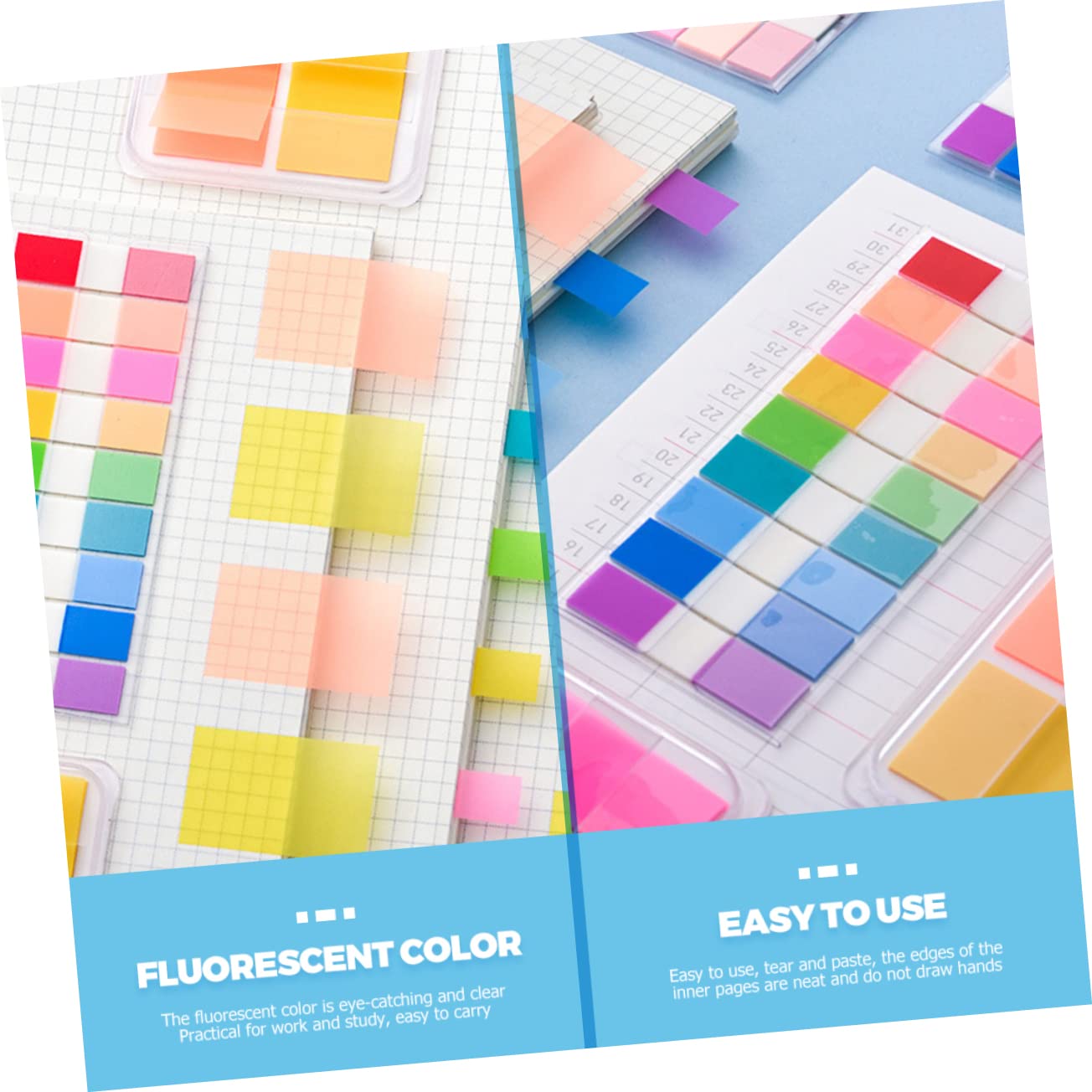 Tofficu 4500pièces Onglets Index Fluorescents Autocollants Pour Marquage De Page Marqueurs Adhésifs Repositionnables Pour Études Et Bureau