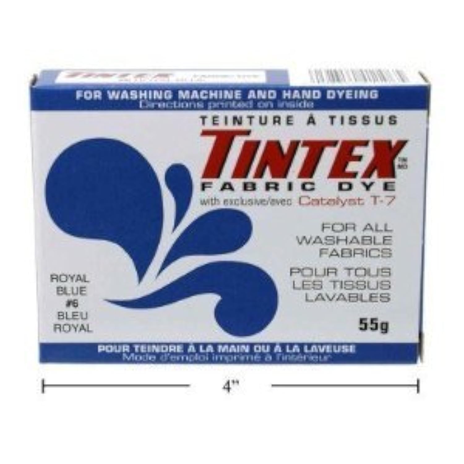 LOT of 1 TINTEX Brand Royal Blue Fabric DYE #6 New