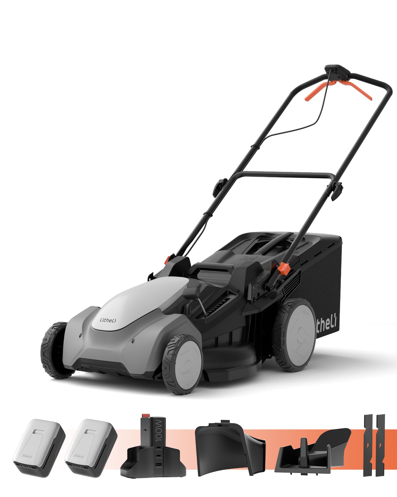 Litheli 21" Cordless Lawn Mower, 2 x 8.0Ah Battery Powered Lawn Mower