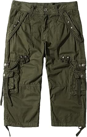 Maiyifu-GJ Mannen Fleece Gevoerde Militaire Cargo Broek Losse Fit
