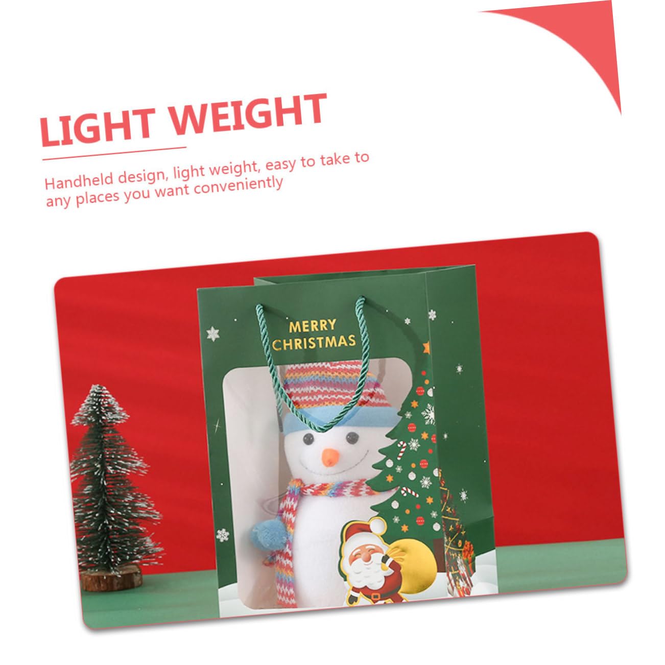 Beavorty 6 Pz Borsa natalizia il sacchetti borse rosse confezioni natalizie confezioni natale contenitori di caramelle natalizie sacchetto di natale di carta