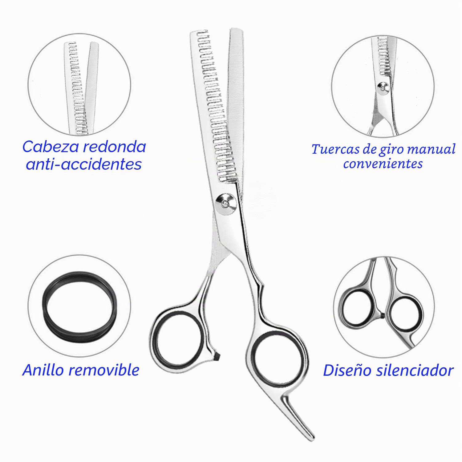 Tijeras Profesionales para Adelgazar el Cabello de Acero Inoxidable para Salón