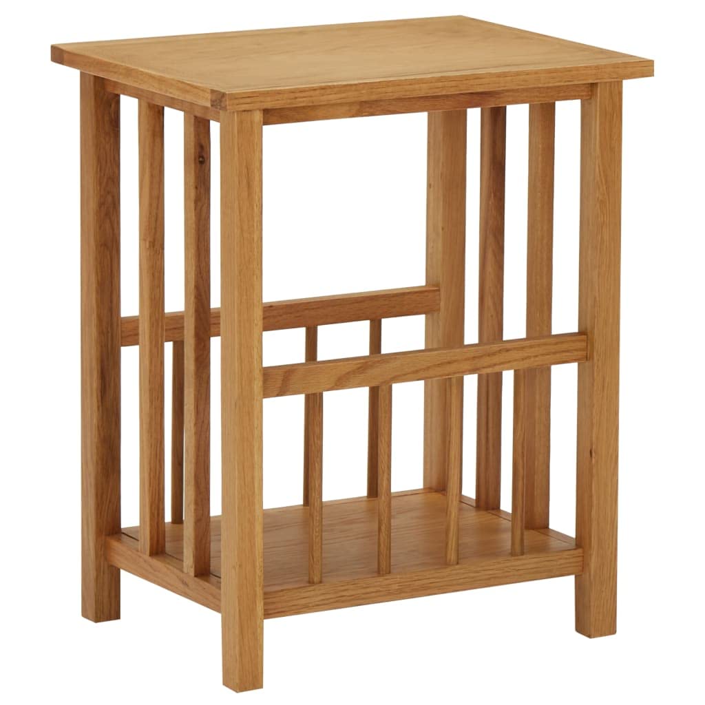 Tavolino con Portariviste,Tavolo Decorativo,Comodino,Con Ripiani,Adatto Per Soggiorno, balcone, ufficio 45x35x55 cm Massello di Rovere