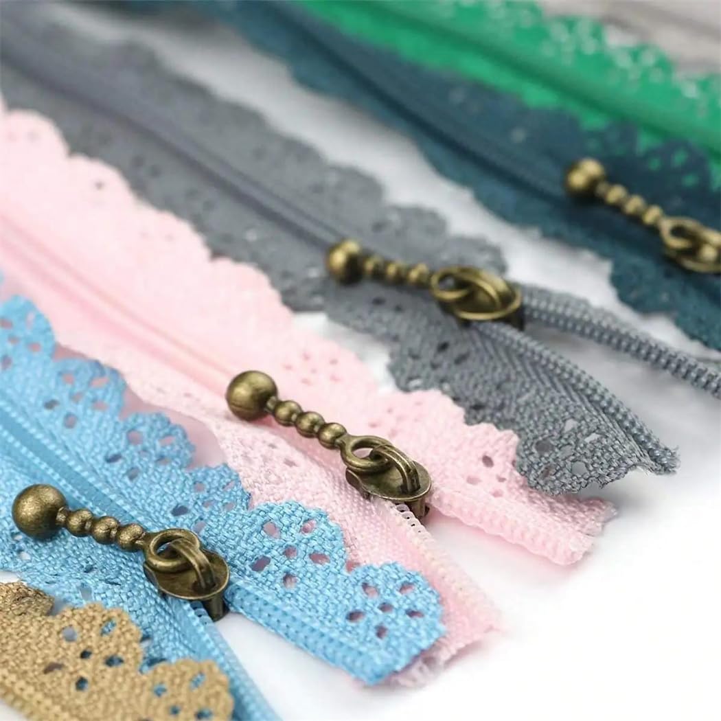 10 buste in nylon per cucito e cucito, 15-30 cm, chiusura lampo corta