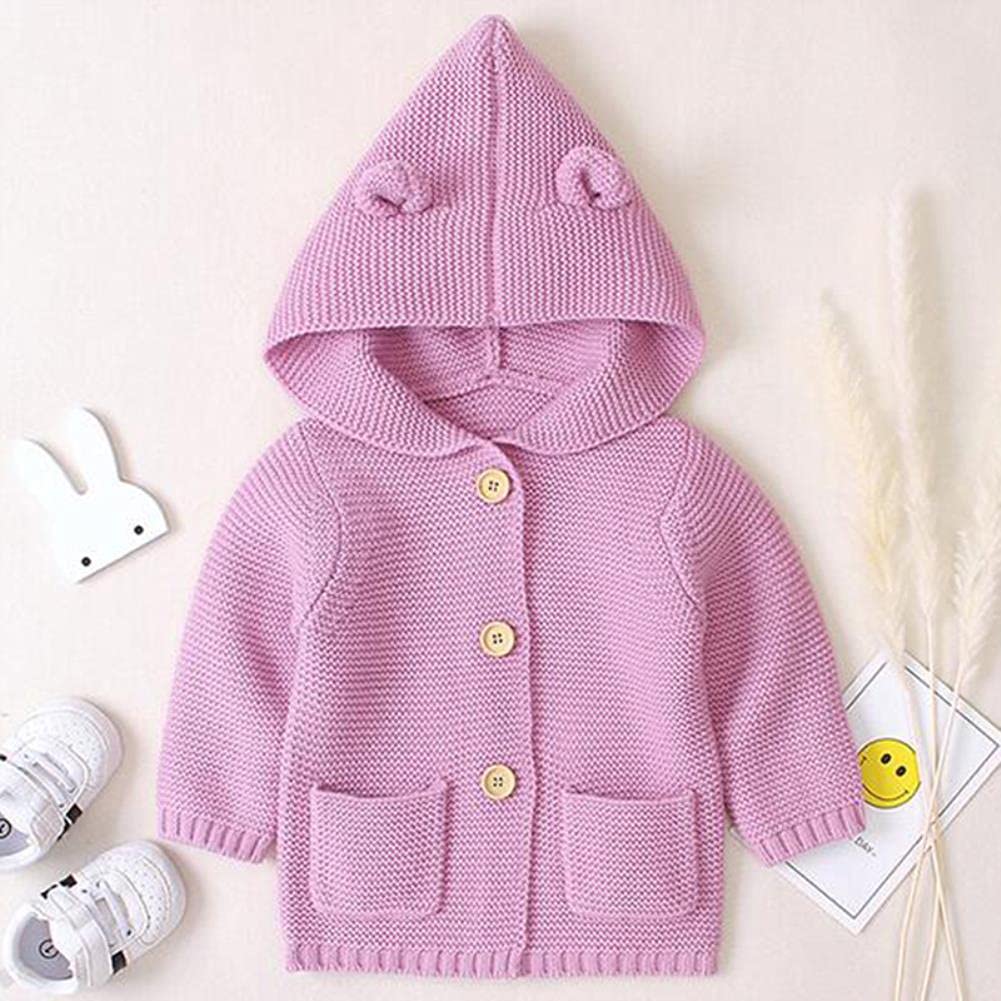 UKKO Suéter para niños Cardigan De Punto Cardigan Cardigan Niños con Capucha para Niños Chaqueta De Un Solo Pecho