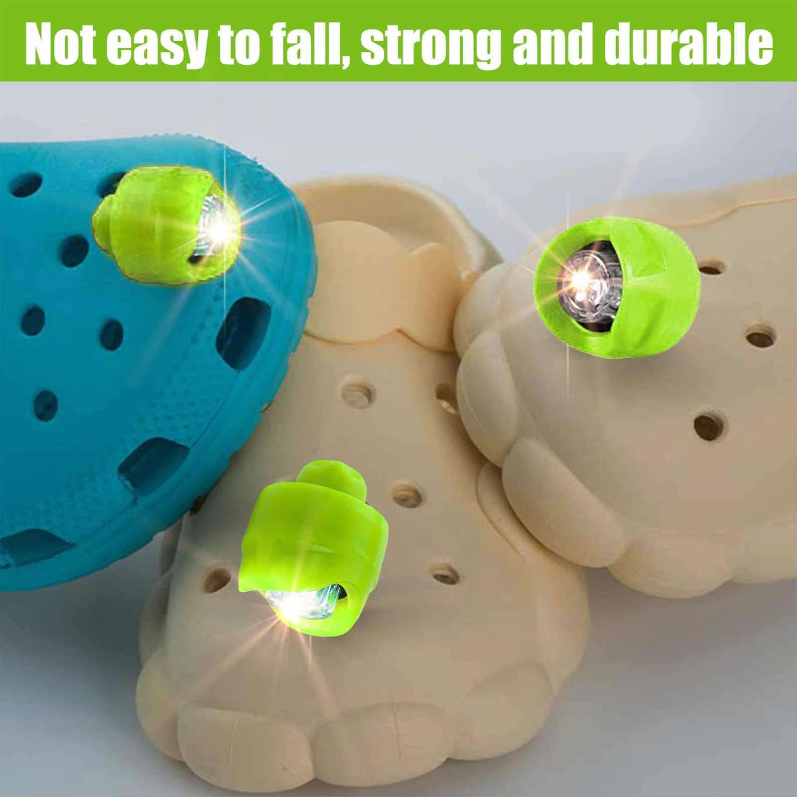 Luci LED Ricaricabili Per Crocs - 2 Fari Per Scarpe Con 3 Modalità (Nero, Argento, Oro, Rosso, Blu) - 2