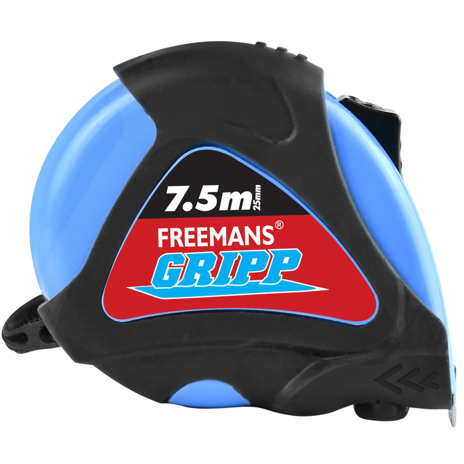 FREEMANS GRIPP 7.5m:25mm Steel Inchi Measuring Tape - 7.5m (Blue) With Rubberized Unbreakable ABS case || Pause Button || Click Action Front Lock and Belt Clip