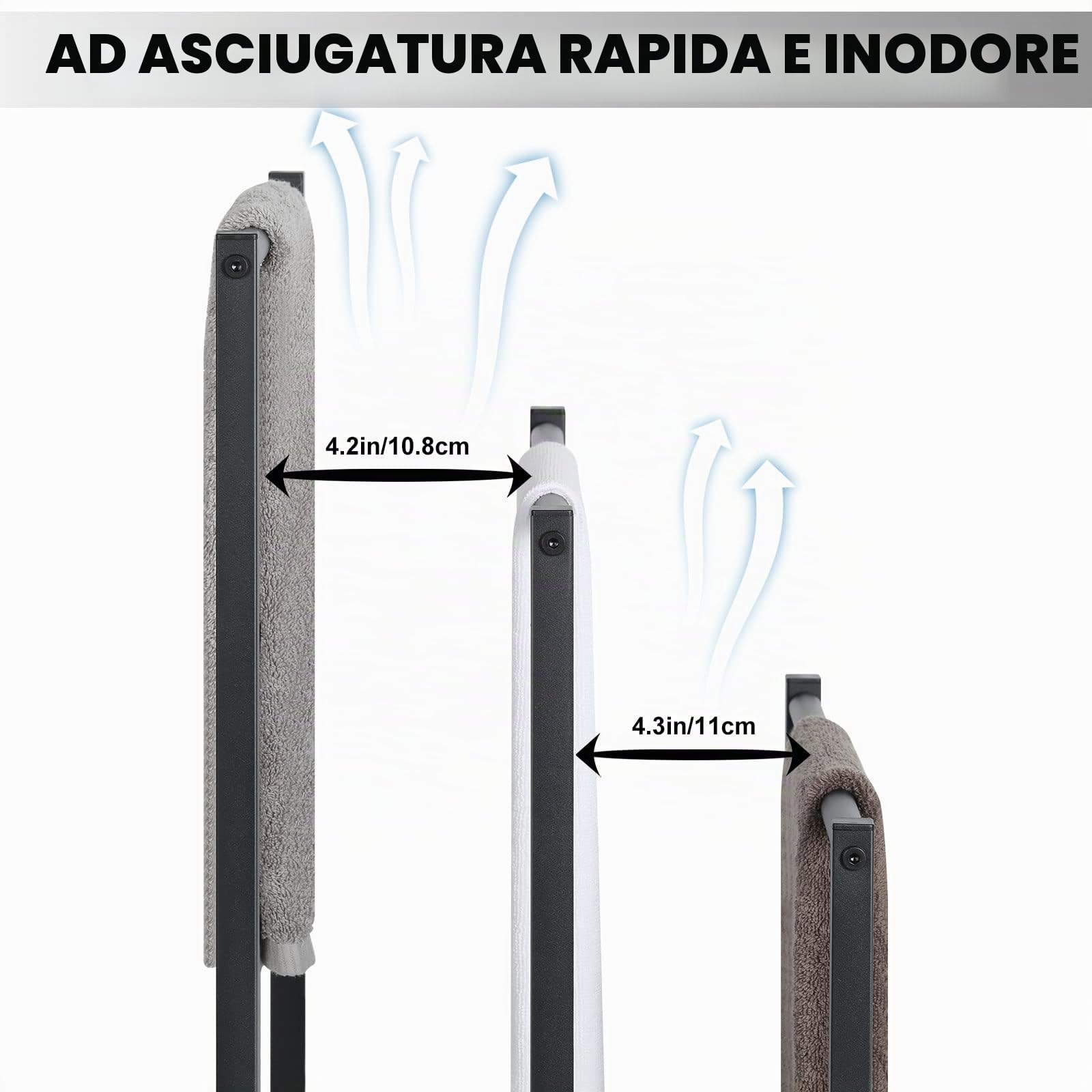 Portasciugamani Indipendente, Supporto per Coperta a 3 Livelli con Ripiano in Legno Marrone Rustico, Portasciugamani Industriale e Portabottiglie con Piedini Antiscivolo per Soggiorno, Bagno
