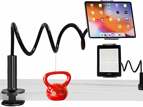 Soporte de teléfono de cuello de cisne para cama, soporte de iPhone para grabación de escritorio, soporte de tablet Kindle Fliming, accesorios para