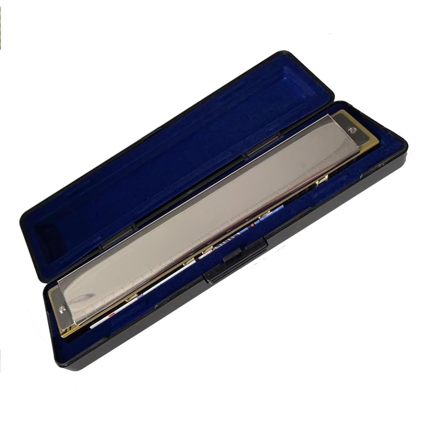 armonica a bocca Armonica Cromatica A 28 Fori Chiave C Organetto A Bocca Professionale Tremolo Portatile Mini Arpa Strumenti (Color : Silver)