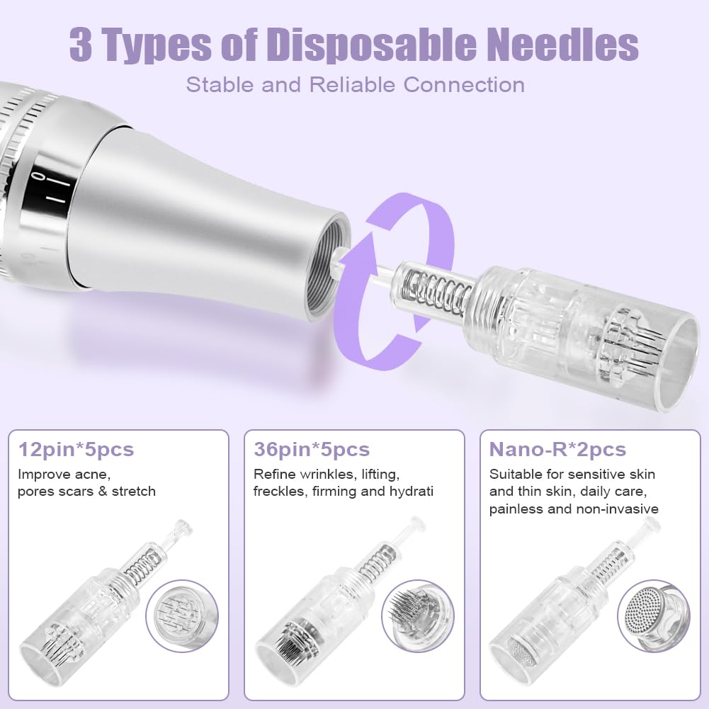 Vicloon Professional Wireless Microneedling Pen, Beauty Pen LCD Screen - Image 3