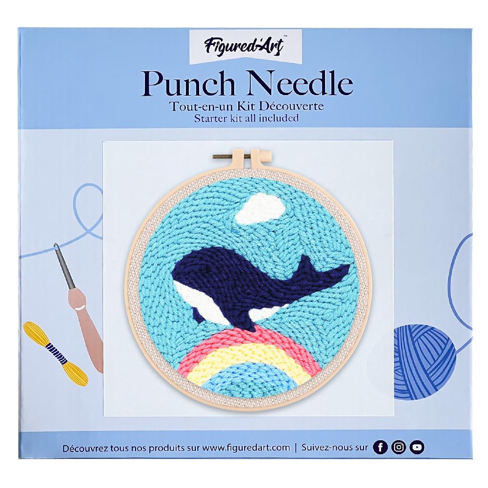 FREEBLOSS Punch Needle Starter Set - Lebensbaum Design Für Anfänger Mit Allem Zubehör