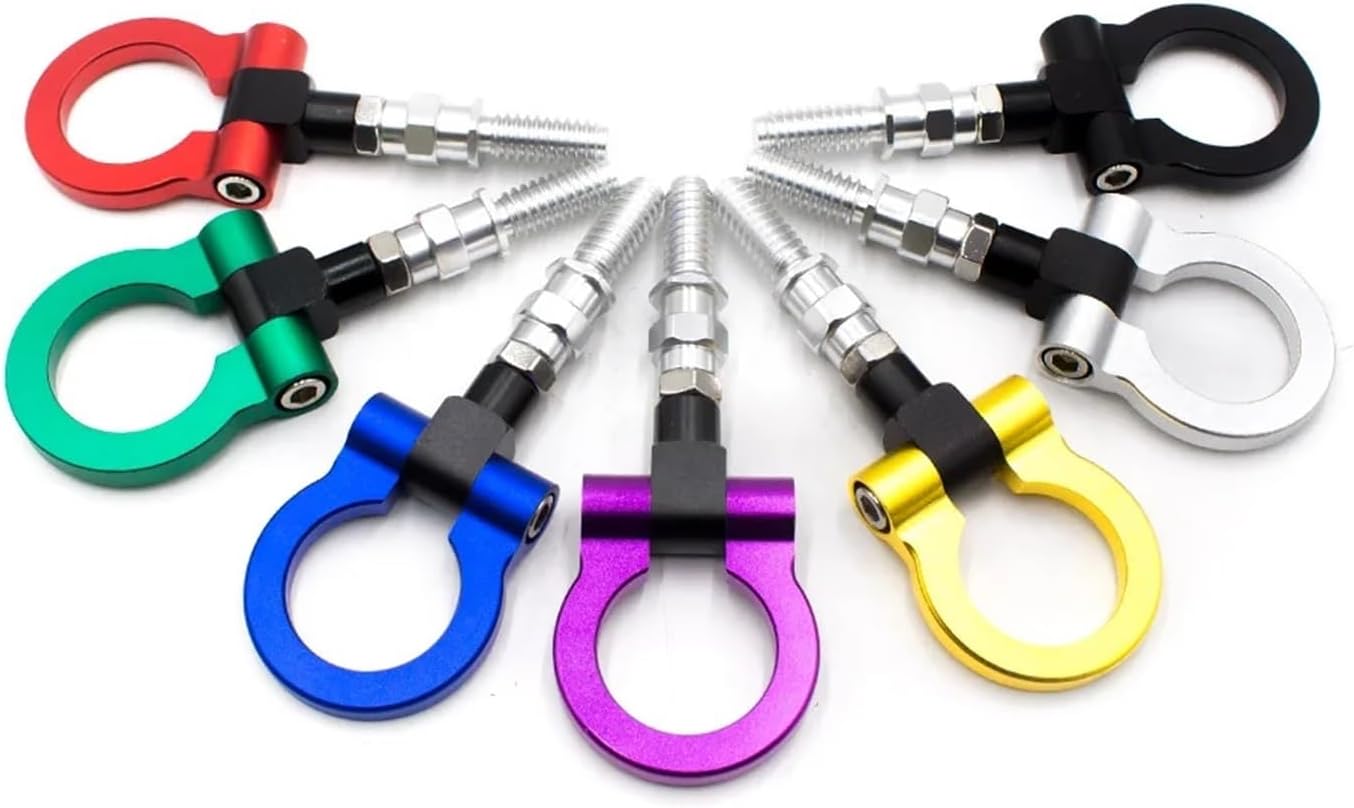 Trailer Hitches, Car Style Racing Tow Trailer Hooks Front Rear Towing Bars Billet Aluminum Black Red Gold Green Blue(Gold Box)