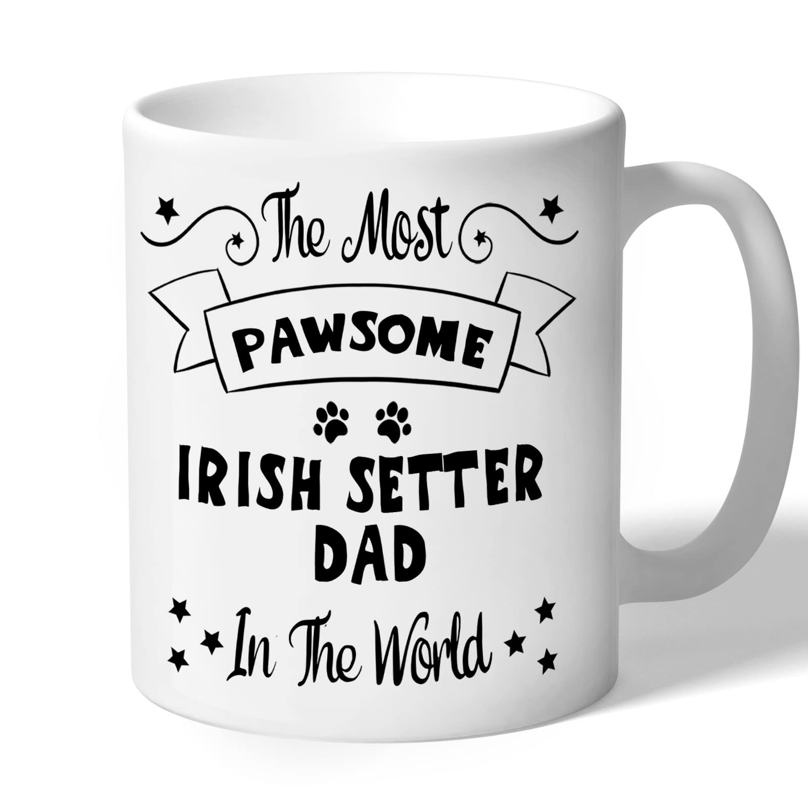 Irish Setter Dad Mug Gift Pawsome (Black Print) Dog Lover Owner Birthday Men Fathers Day Present