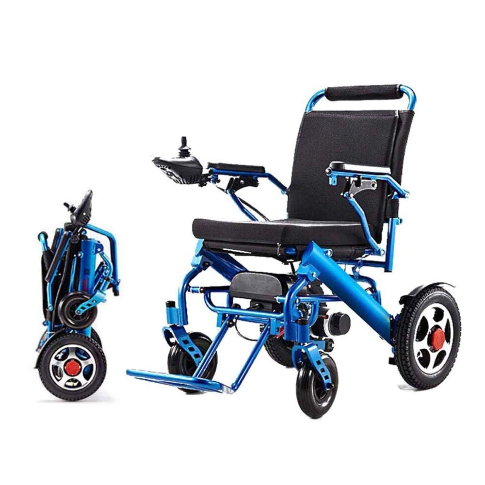 Sedia a rotelle Pieghevole Portatile, Sedia a rotelle per disabili Seniors per Auto Sedia a rotelle elettrica Sedia a rotelle Pieghevole in Alluminio Leggera, Blu