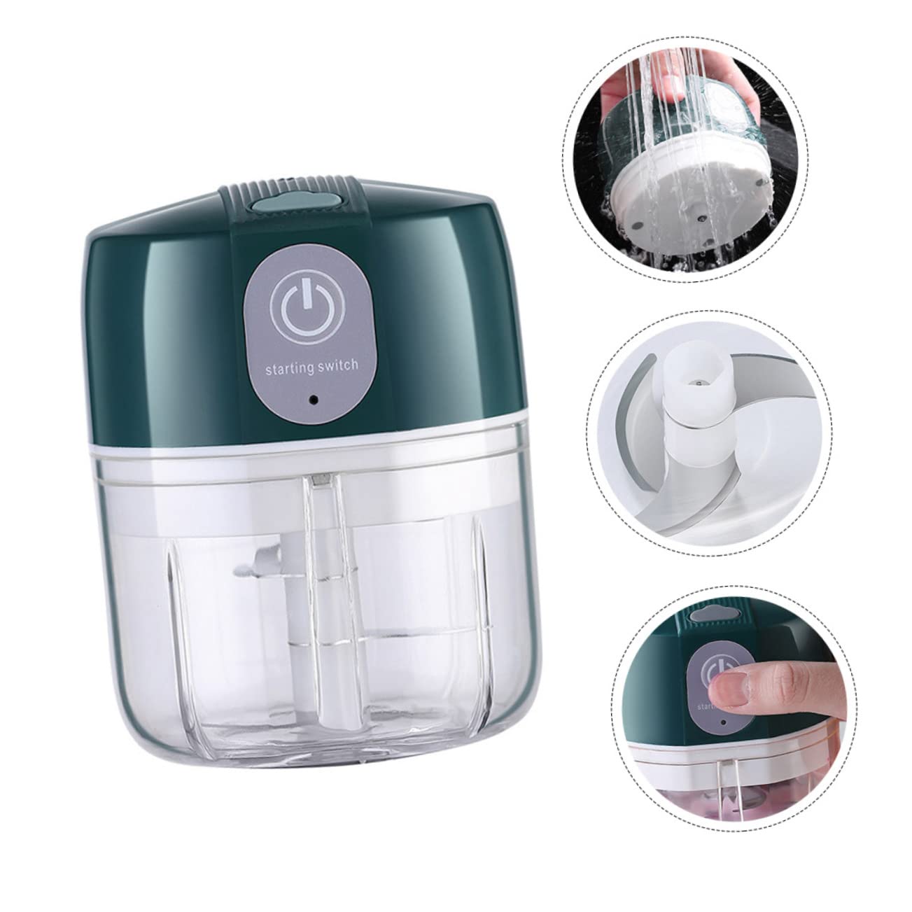 PRETYZOOM Elektrischer Kleiner Küchenmixer aus Edelstahl Multifunktionaler Babynahrungsmixer Kompakter Küchenzerkleinerer für Fleisch und Babynahrung Abnehmbarer Behälter Schnelle Zerkleinerung
