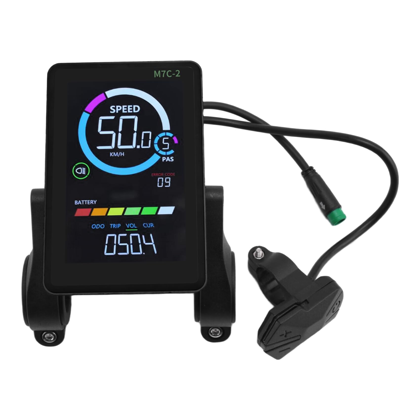 Xnuiasqe M7C-2 Electric Bike LCD Display Meter 24V 36V 48V 60V E Scooter LCD Panel with USB UART for Mountain Electric Bike 5PIN Accessories