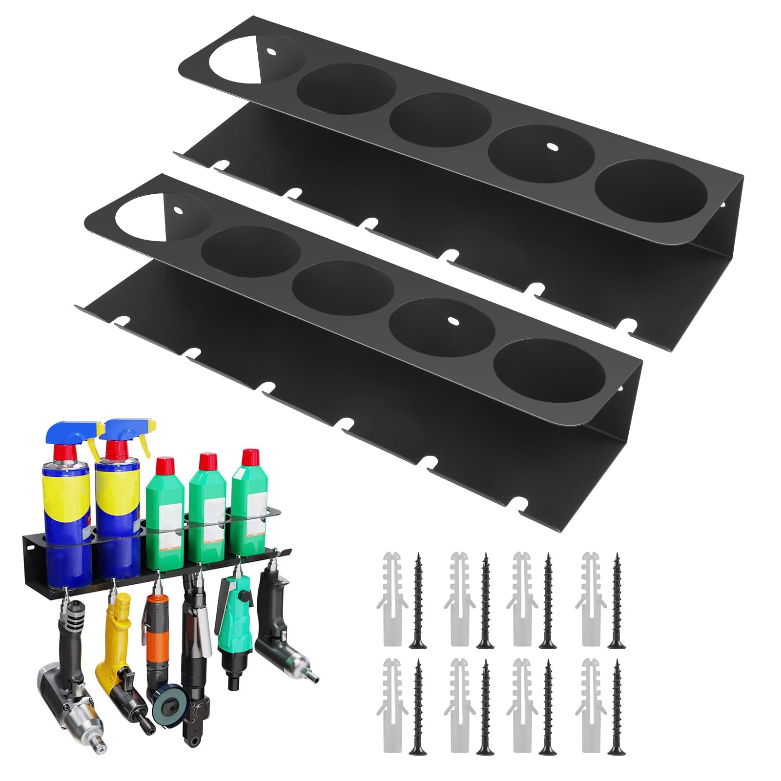 Spraydosenhalter 2Stück Metall-Wandhalterung mit 5 Schlitzen Dosenhalter Werkstatt & Garage Sprühdosenhalter als Spraydosen Regal Robuste Wandhalterung für Hobbyraum