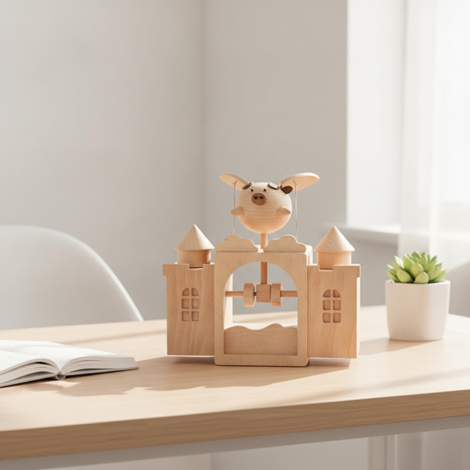 Boîte à Musique Cochon Mécanique, Mignon, Boîte à Musique Manivelle, pr Étagère, Bureau, Bébés, Style B