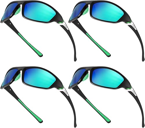 TOODOO 4 pares de lentes de sol polarizados para hombre con protección UV, gafas de conducción deportivas para actividades al aire libre