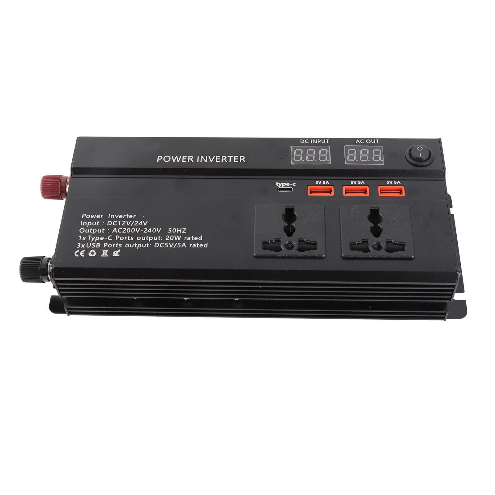 4000W DC 12/24V a AC 220V LCD Pantniptor Car Modificado de Onda Sineño Converter