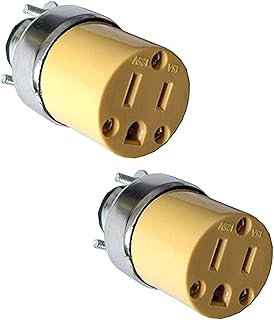 2pc Female Extension Cord Ends - Replacement Electrical Plug End 15AMP 125V Female Plug End Replacement Extension Cord Ends, Female Replacement Electrical Cord End, 3 Prong Female Electrical Plug End