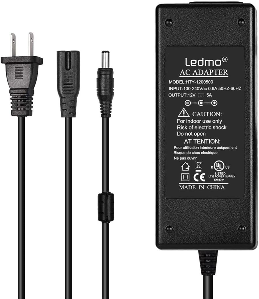 12V 5A Power Supply for LED Strip Lights, 60W Power Adapter