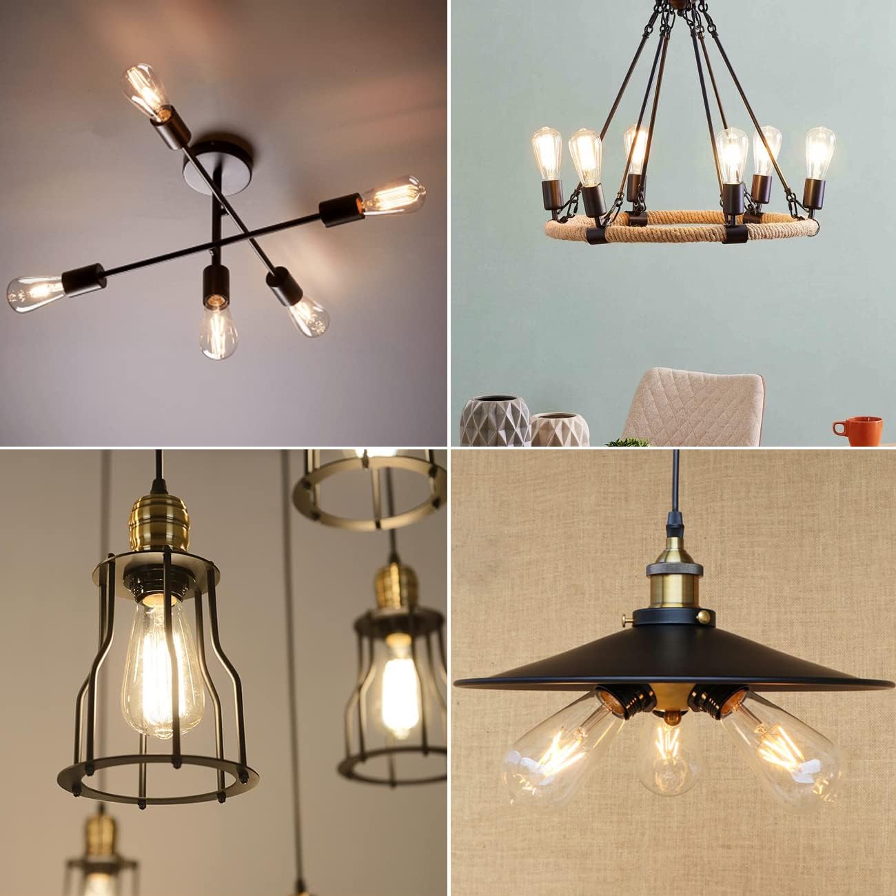 Soft White LED Vintage Filament Bulbs, Pack of 6