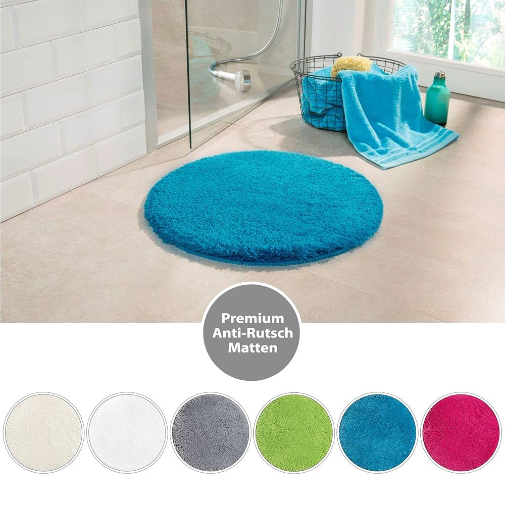 PANA Panasonic® baño (Microfibra I Alfombrilla de baño I Microfibra Ducha Alfombrilla I baño Alfombra para Cuarto de baño I Lavado Bar I I de Secado rápido Suelo Radiante I Color Azul, 71 cm rund
