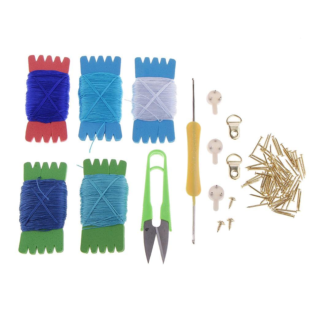 Bonarty String Art Handmade Decoration String Kits Art pour Enfants Adultes - Nid D'oiseau - Bleu