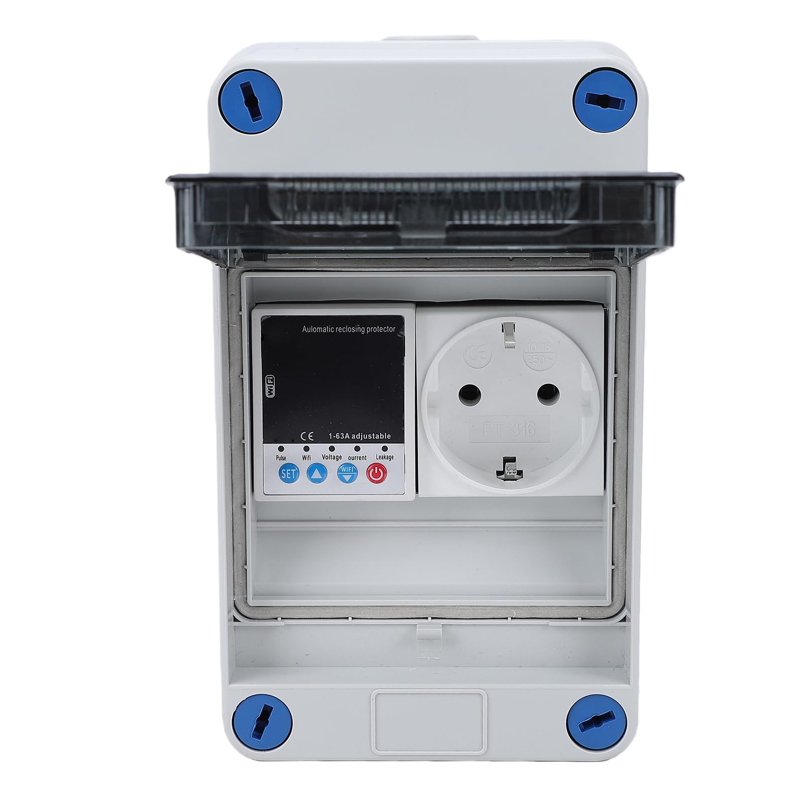 Bewinner Scatola di Distribuzione Intelligente Montata su Superficie con Presa da 16 A e Interruttore Automatico di Protezione Dalle Perdite WiFi da 63 A, Pannello di Alimentazione Domestico