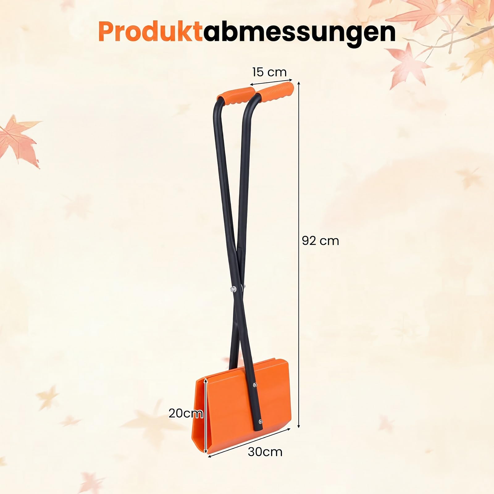 COSTWAY Laubgreifer, Gartengreifer mit ergonomischen Griffen, Orange