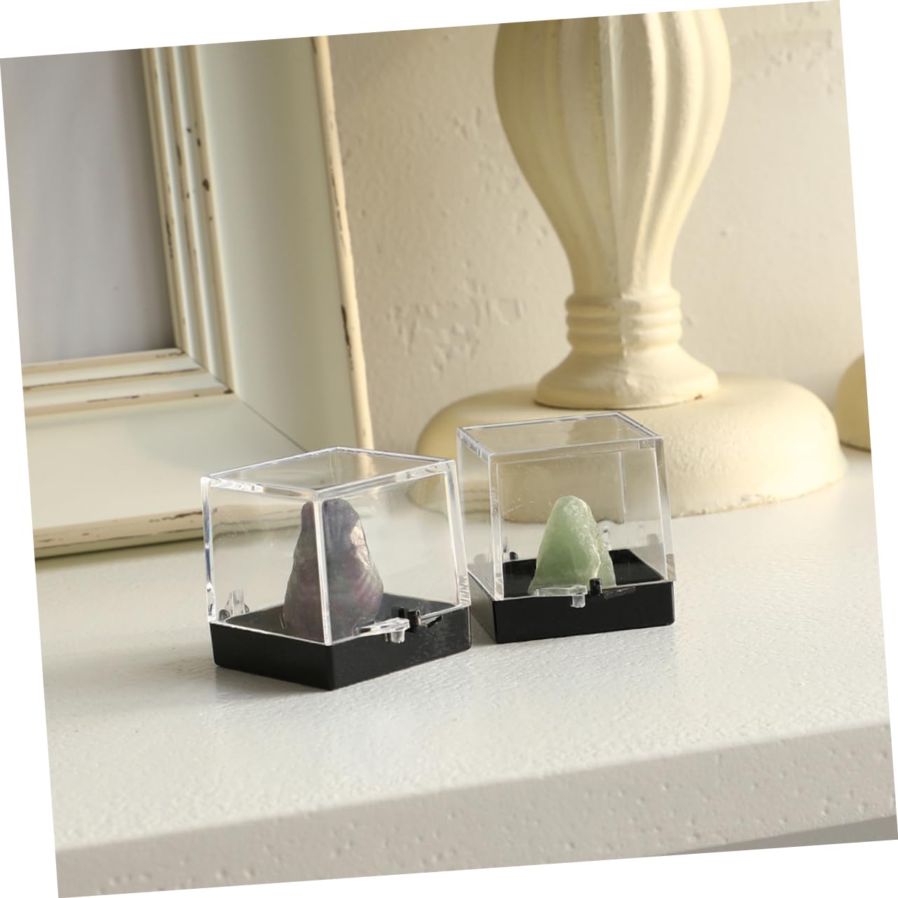 SOLUSTRE 4pcs Specimen Protection Boxes Folding Mineral Sample Cases Portable Display Containers for Jewelry