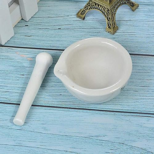 Miniatura 6 de Comimark Juego de 2 cuencos de molienda de mezcla de mortero de porcelana de 2.362 in, herramienta de bricolaje