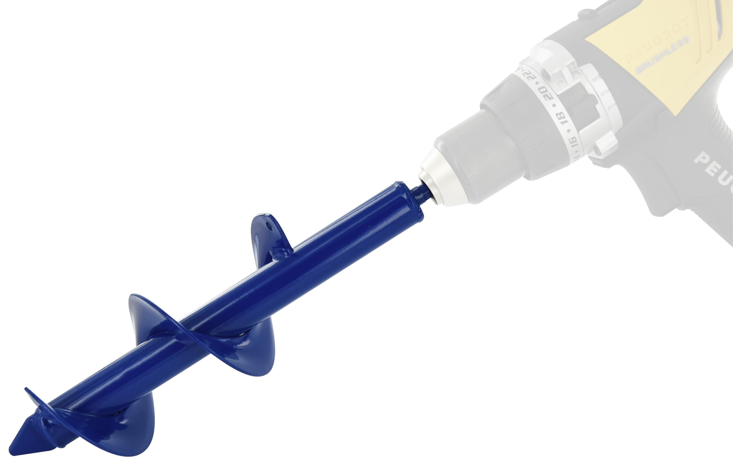 Tivoly • Punta per trapano • Ø 80 mm & L300 mm • Acciaio inossidabile • Asta esagonale Ø 8 mm • Punta da giardino • Perforazione del suolo facile e veloce • Per piantare fiori e arbusti