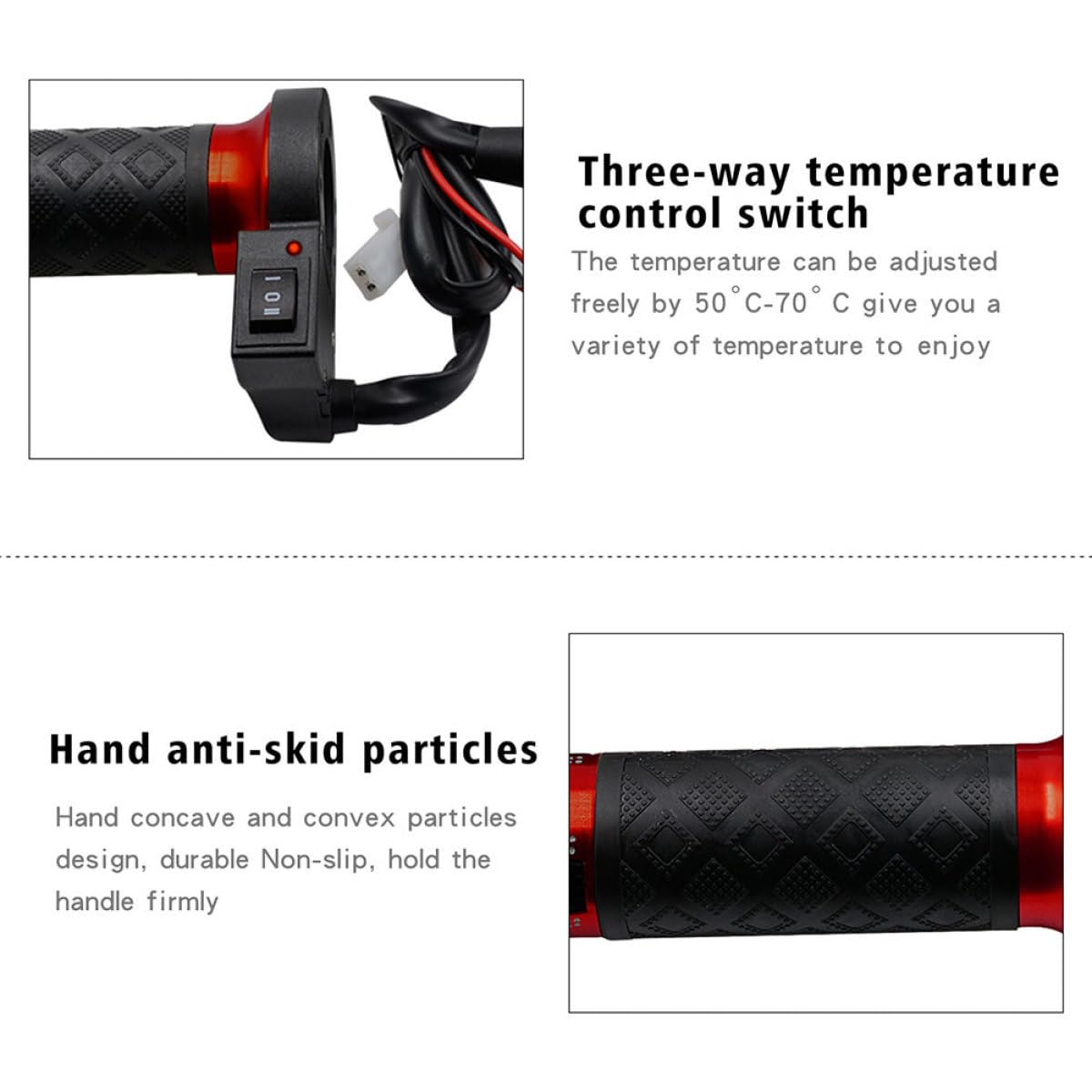1 Paire poignée électrique de poignée chauffante Scooter Poignées chauffantes pour Scooter Motos électriques Guidon Electrique Guidon de chauffé à Chaud réaménager