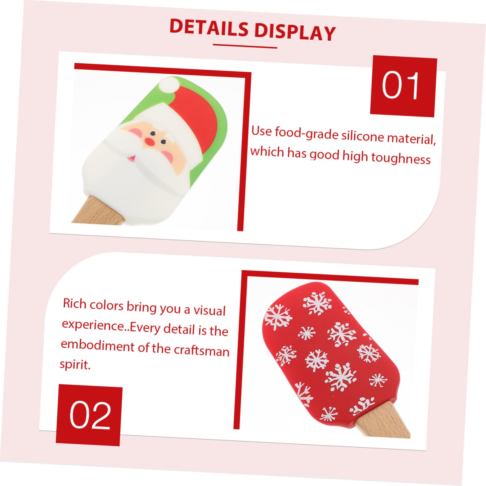 POPETPOP 4 piezas Raspadores de Crema de Navidad de Silicona de Espátulas para Pasteles Utensilios de Cocina para Hornear Decoración de Tartas