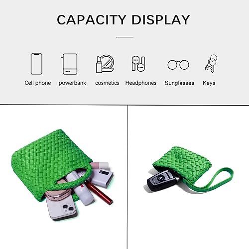 Miniatura 4 de Bolsa tejida para mujer con monedero, cadena plegable pequeña, bolso de hombro de moda, bolso Hobo