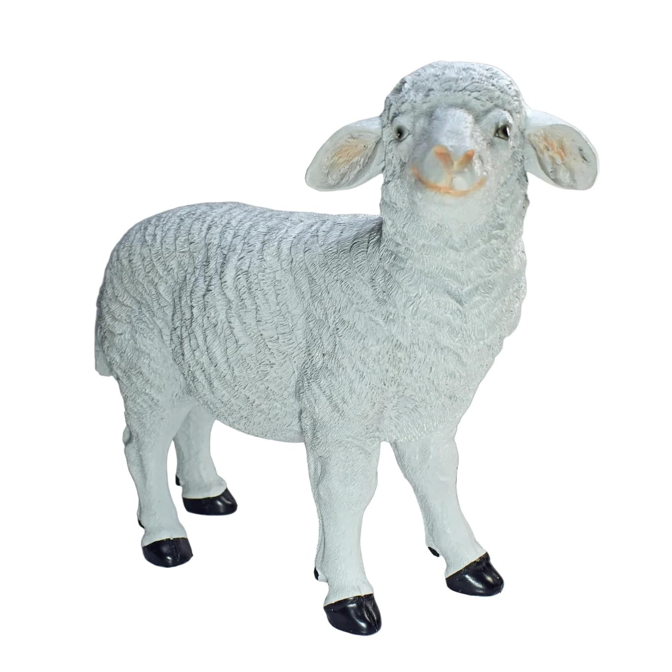 White Sheep Ornaments 33x37cm Outdoor Sculpture for Garden Standing Large Sheep Yard Décor Sculpture Resin Animal Statue Decorative Figurine Gift for Gardeners (Large Sheep)