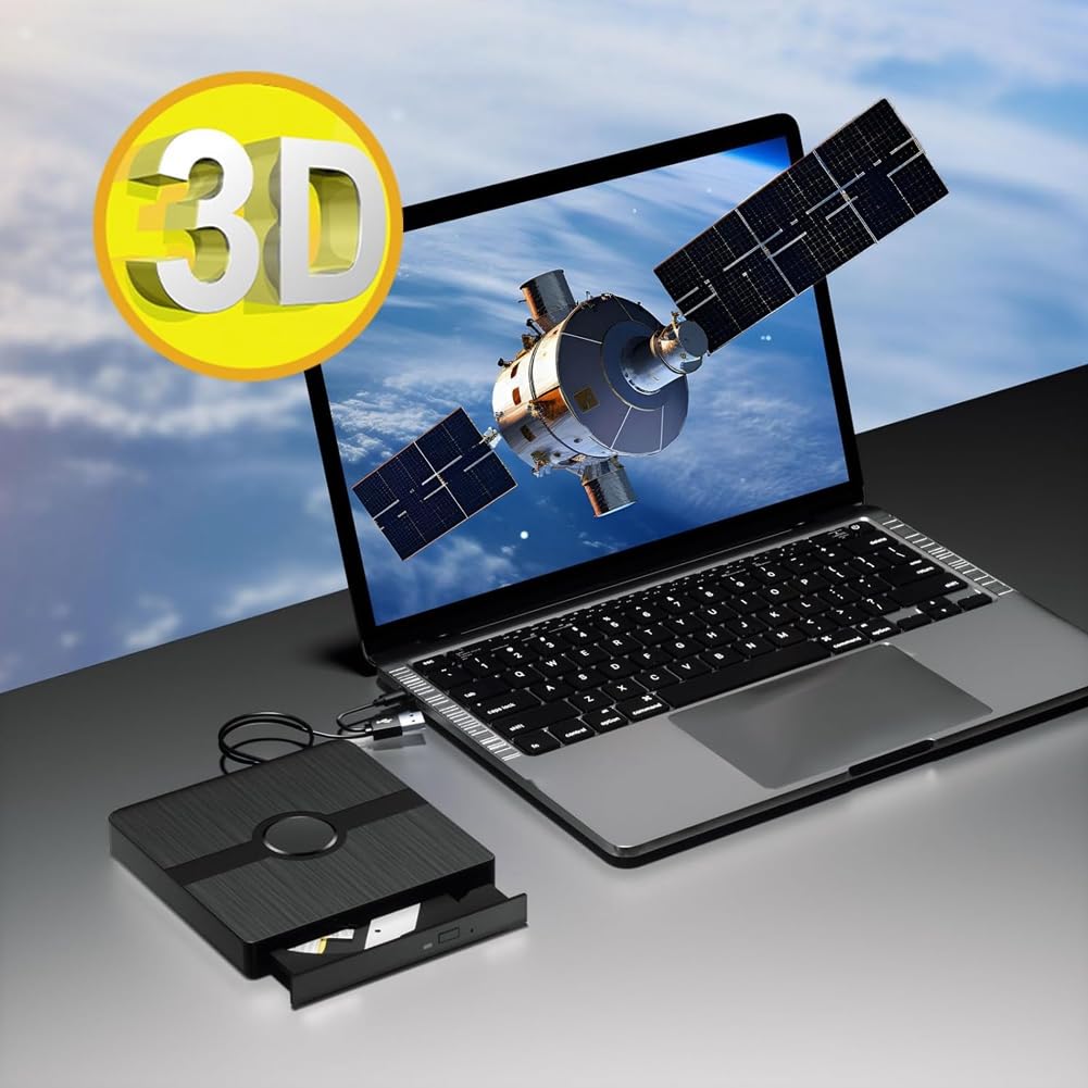 Unidad Blu Ray externa, reproductor de CD/DVD con capacidad de lectura/escritura, reproductor Blu-Ray portátil para PC portátil Win10