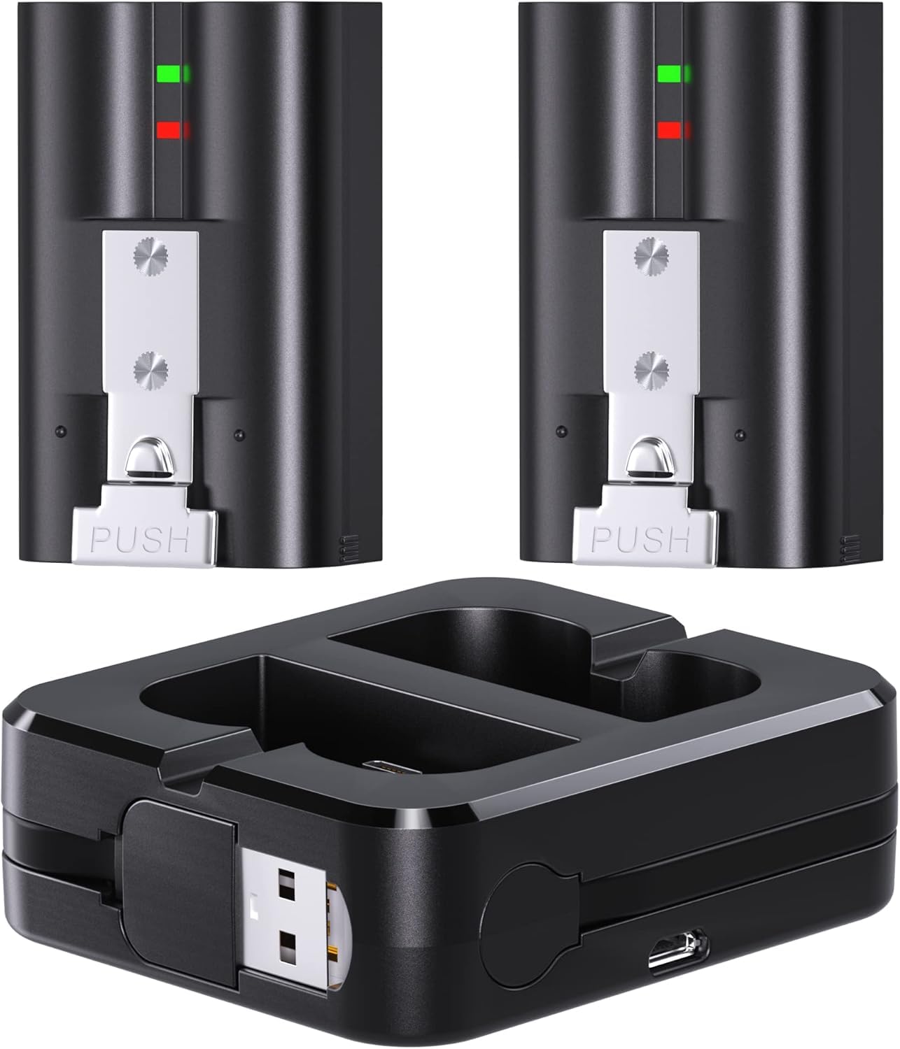 Battery 2-Pack Ring Camera Batteries With Charging Station