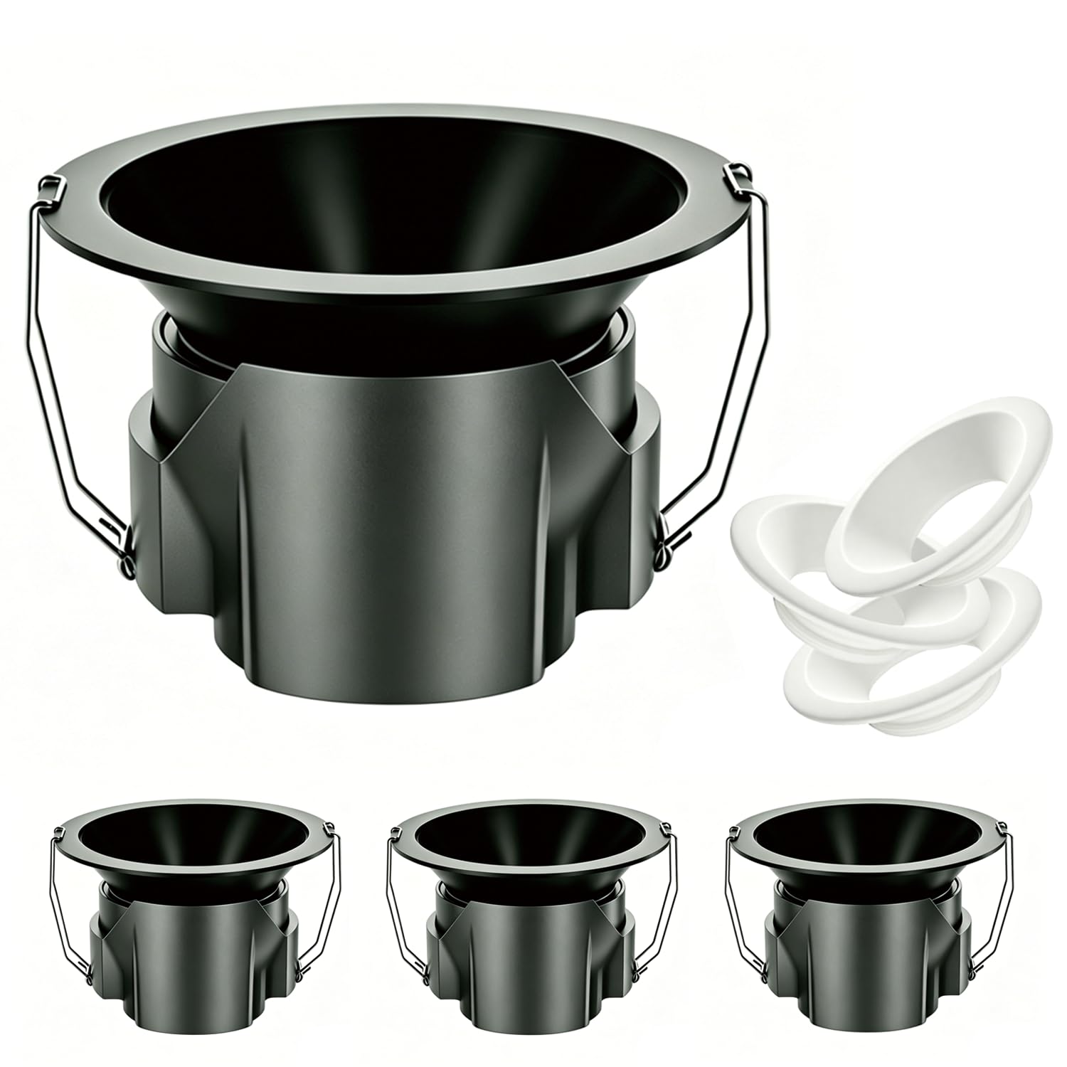 3er Set LED Einbaustrahler, 55 mm Lochmaß, 6 W, IP65, 3000 K