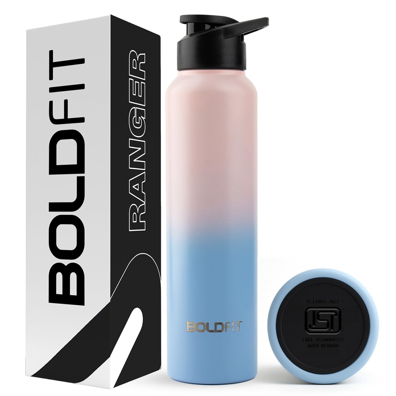 Boldfit Water Bottles Stainless Steel Water Bottle 1 Litre Steel Bottles for School, Office, Home, Gym 1 Litre for Men Leakproof, Rust free Metal Bottle -1000 ml Pink Blue-image-48