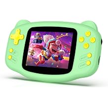16 Bit Handheld Game for Kids-Preloaded 300 Retro Video Games,3.2" HD Screen,Portable Retro Gaming Console with Adjustable Brightness,Retro Handheld Game Console for Travel-Green
