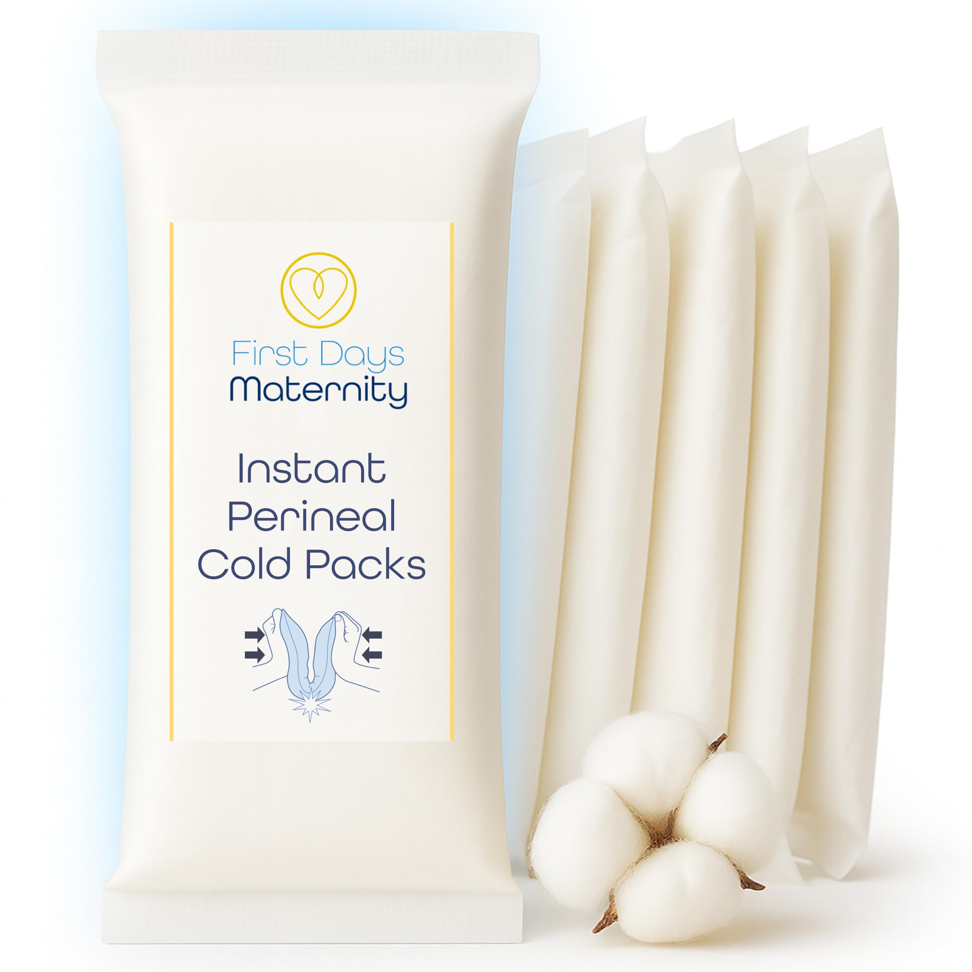 First Days Maternity - Instant Cold Packs - Cooling Relief - Instant Activation - Absorbent Pads 2 w 1 z wbudowanym lodem