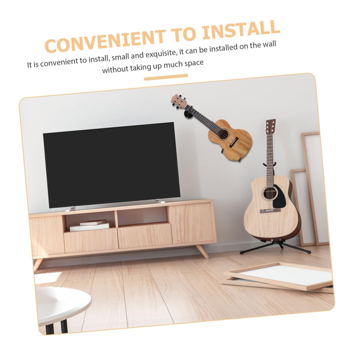 Mikinona 1set Supporto Da Muro Per Chitarra Metallo Gancio Orizzontale Per Esposizione Di Chitarre Elettriche Acustiche e Ukulele Facile Installazione Con Kit Di Viti Inclusi Resistente e