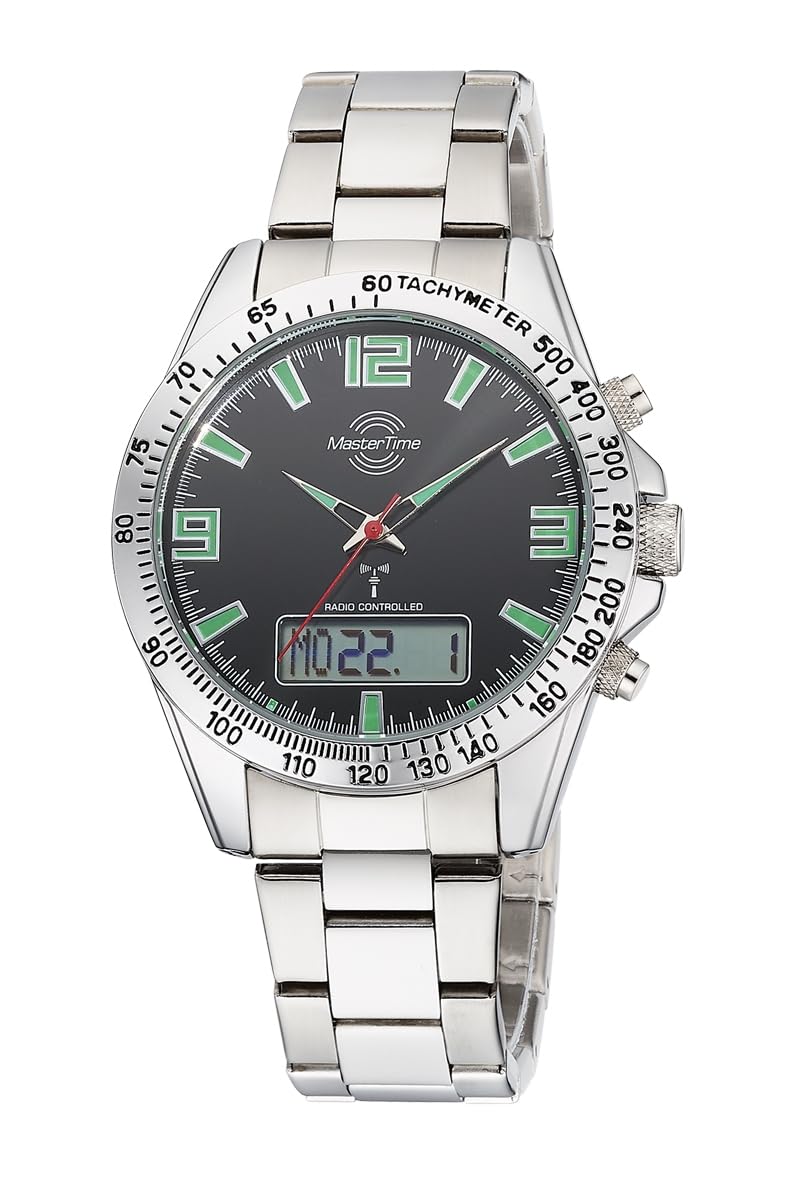 Master Time Funk Quarz Herren Uhr Analog-Digital mit Edelstahl Armband MTGA-10874-22M
