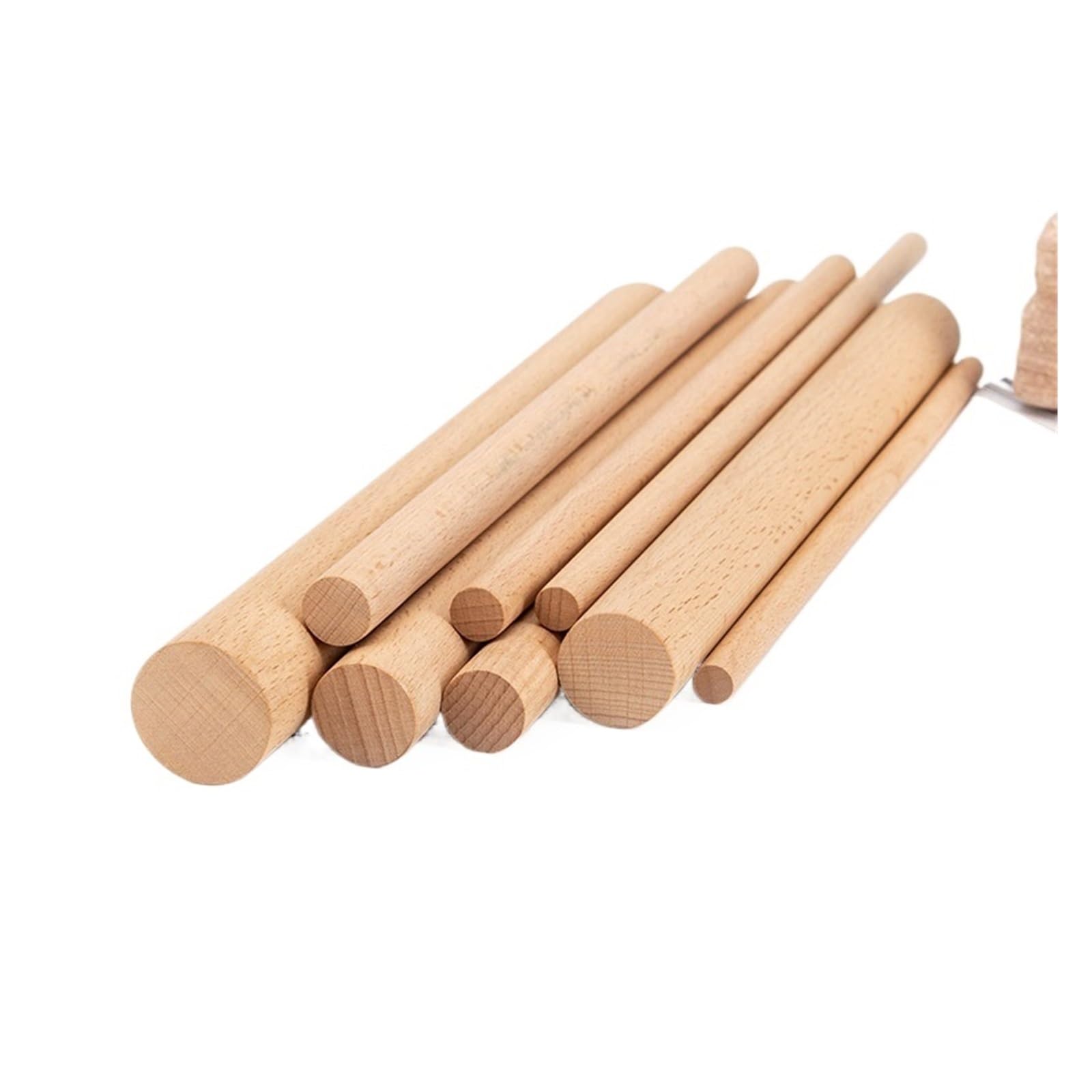 Batonnet En Bois 1/2/5/10Pcs Round Wooden Stick 400mm Long DIY Wood Handmade 10/12/14/16/18/20/22/25/28//30/35/40/45/50/60mm Diameter Woodworking(10pcs 400mm,50mm)